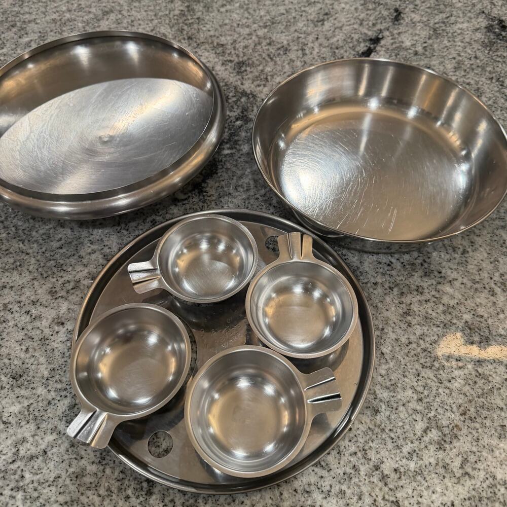 Vintage Revere Ware ( 4 ) Egg Poacher 8" w Skillet/Lid-Pre 1968 Copper Omelette